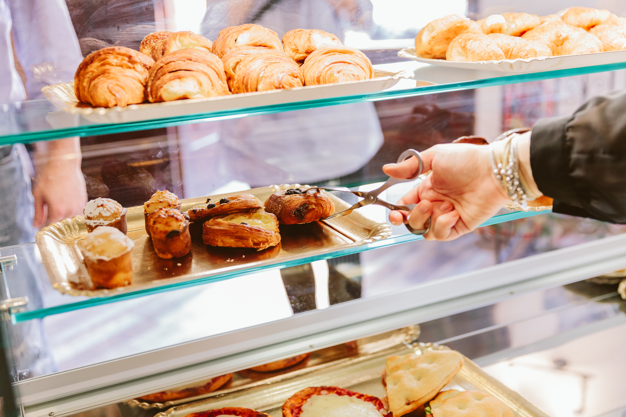 serving baked goods at the beach java cafe