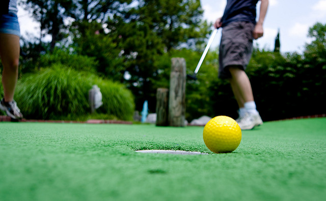 mini-golf hole in one